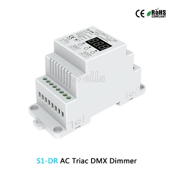 Brezplačna dostava S1-DR AC Triac DMX Zatemnitev;AC100V-240V DIN rail 2CH Dual channel proizvodnje Silicija DMX512 LED krmilnik