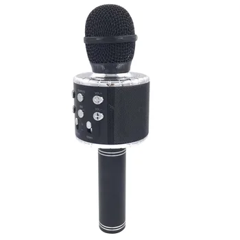 Brezžični Bluetooth Zvočnik Doma Mikrofon Mikrofon Bliskavica LED Luči Ročni Mikrofon Mobilni Telefon, Predvajalnik Glasbe