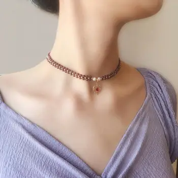 CCijiNG Moda Choker Ogrlice Naravne Crystal Romantično Pulover Vratu Verige Biser Nakit za Ženske Visoke Kakovosti SG0015