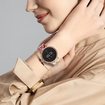 Cvet Pravega Usnja Watchband 18 mm 20 mm za Fosilnih Ženske 