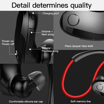 DAONO M10 Bluetooth Slušalke Brezžične Bluetooth Slušalke Šport IPX5 Nepremočljiva Stereo Bas z Mikrofonom Slušalke Za Android/ios