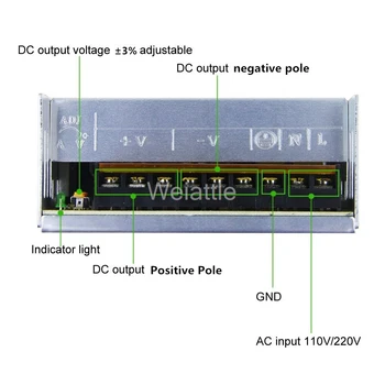 DC 15V 40A 600W LED Luči Pasu Voznika Preklopno Napajanje 110V 220V AC Stalne Napetosti Transformatorja Spremljanje CCTV CNC Motornih