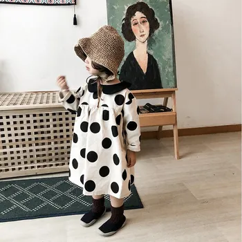 Dekliške Obleke Za Jesen 2020 Nova otroška Oblačila korejski Moda Baby Dekle Lutka Obleko Pomlad Malčka Otroci Oblačila