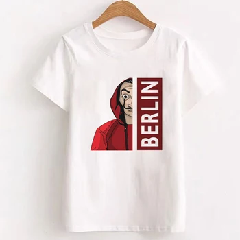 Denar Heist Hiša Iz Papirja T-shirt Femme La Casa De Papel Majica s kratkimi rokavi Ženske BELLA POZDRAV Tiskanja Modi Priložnostne Poletje Ženske 2019