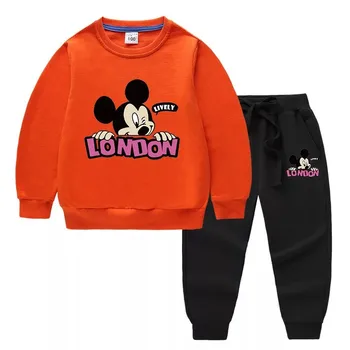 Disney Mickey Mouse Baby Girl Obleke Otroci Hoodies Sweatshirts Hlače Fant, Oblačila, Obleke, Casual Otrok, Športna Oblačila