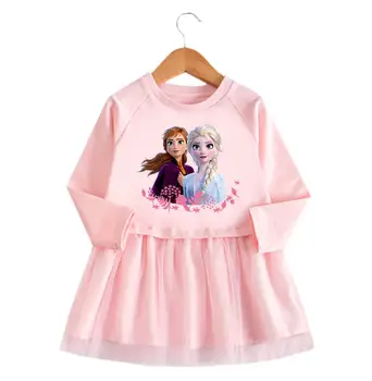 Disney Punca Obleke Poletje Blagovne Znamke Baby Otrok Oblačila Princesa Anna Elsa Obleko Cosplay Kostum Stranka Otrok, Oblačila Za Novo Leto