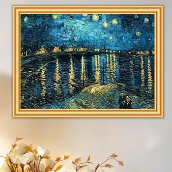 DIY 5D Diamond Slikarstvo Van Gogh Zvezdnato Noč Navzkrižno Šiv kit Diamond Vezenje Povzetek Mozaik, Art Slika Obrti Doma Dekor