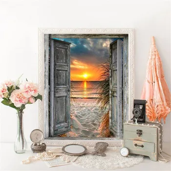DIY Barvanje Z Številkami Sunset Vrata Komplet za Barvanje Z Številke Krajine Morju Stenskih slikah, Akril, Platno, Slike Doma Dekor