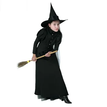 Do Leta 2020 Ženske Deluxe Zlobne Čarovnice Kostum Black Celotno Dolžino Halloween Obleko Classic Čarovnice Kostume, Cosplay