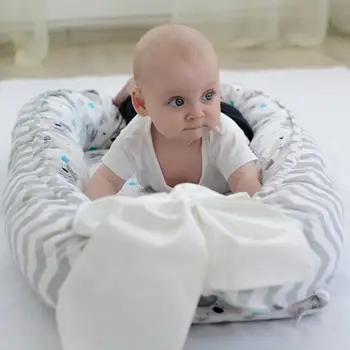 Dojenčka Newborn Baby Prenosni Odstranljive In Pralne Posteljice Baby Toddler Dot Tiskanja Mehko Posteljico Baby Nest Bionic Jaslice Za 0-3T baby