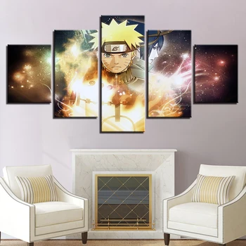 Doma Dekor Platno HD Tiskanje Slik Wall Art 5 Kosov Naruto In Sasuke Slike Risank Anime, Plakati, Dnevna Soba Okvir