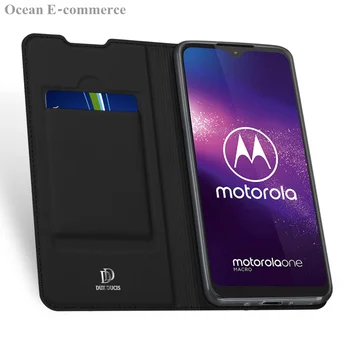 DUKS DUCIS Skin Touch Usnjena torbica Za Motorola Eno Makro Luksuzni Tanko Režo za Kartice Flip Pokrov Za Motorola Moto G8 Plus/ Predvajaj Primeru