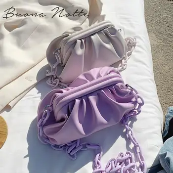 Elegantni Ženski Verige Tote vrečko 2020 New Visoke kakovosti Mehko PU Usnja Ženske Oblikovalec Torbici barva Ramenski Messenger Bag