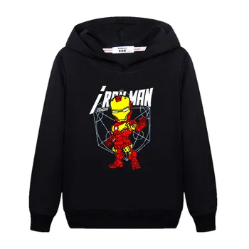 Fant nove zimske majica otroci superheroj hoodies plus žamet zimski pulover debel bombaž otrok oblačila črnem puloverju