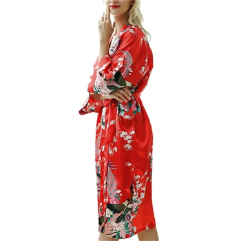 Gospa Seksi Kostumi Japonski Kimono Yukata Obleka s Pasom Saten Svila Jopico Pižamo Sleepwear Ženska Nemoteno Kopalno Haljo Obleke