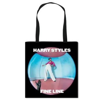 Harry Styles Ljubezen na Turneji Leta 2020 Fine Line Torba Ženske Mode Dame, Nakupovalne Torbe Platno, Potovalne Torbe