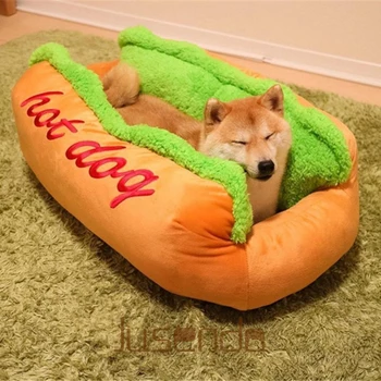Hot Dog Bed različnih Velikosti Velikih Psov, izposoja Ležalnikov Posteljo Psarna Mat Mehka Vlakna Hišne živali, Pes, Kuža, Toplo, Mehko Posteljo Hiša Izdelkov Za Pse In Mačke