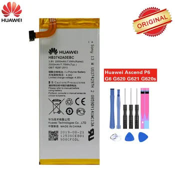 Hua Wei Originalne Baterije HB3742A0EBC Za Huawei Vzpon P6 P6-U06 p6-c00 p6-T00 G6 G620 G621 G620s G630 2000mAh z Orodji,