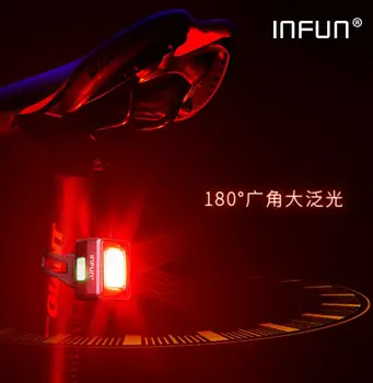 INFUN F50 Izposoja Zadnje Luči Za Kolo Samodejna Zavora Indukcijske Luč MTB Kolesarski Polnjenje LED Varnost Teče Svetilke Pribor