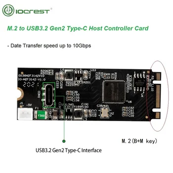 IOCREST USB 3.2 Gen 2 10 Gbps 1-Vrata Tip-C, M. 2 22x60 B+M ključ majhna velikost kartice krmilnika