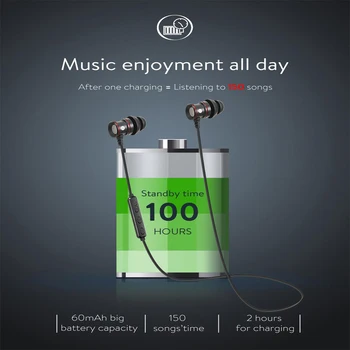 IPUDIS Magnet Bluetooth Slušalke Šport Brezžične Slušalke Kovinski Stereo Slušalke Handfree Z Mikrofonom