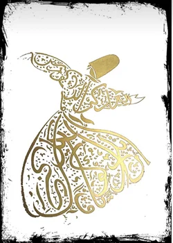 Islam arabsko Kaligrafijo Muslimanskih Wall Art Zavrtelo Dervish LESENE Slikarstvo Islamske Dekor Digital Print Mevlana Rumi Semazen Turke