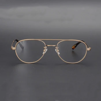 Japonski Blagovno Znamko Design Pilota Ultralahkih Titana Očal Okvir Moški Ženske Letnik Kvadratnih Dvojno Žarka Recept Očala