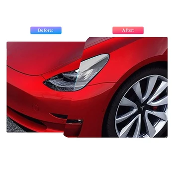 Jasno Smerniki Zaščitno folijo Združljiv za leto 2018 2019 Tesla Model 3, TPU Auto Avto Žarometov Lučka Nepremočljiva Membrana, Pokrov Sc