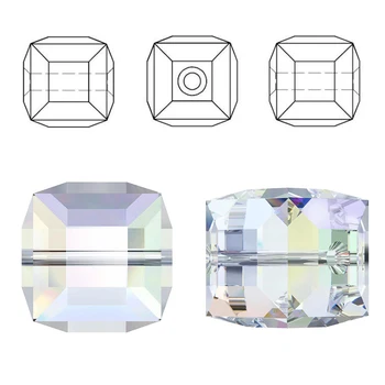 Kakovosti AAA 8-12MM kristalno Steklo AB Kvadratne oblike kroglice, kocke, Svoboden Distančnik Kroglice Pribor za Ogrlico, uhane Nakit, izdelava