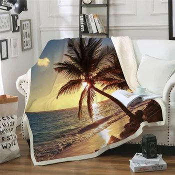Kavč, blazine Joga mat Odejo klimatska naprava je odebeljena dvoslojno plišastih 3D digitalno natisnjena odejo plaži serije