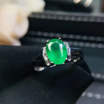 Kolumbija Fine Nakit Prstani Pravi Diamanti, Naravni Smaragdno dragih kamnov Ženski Poročni Prstani za ženske v Redu Obroč