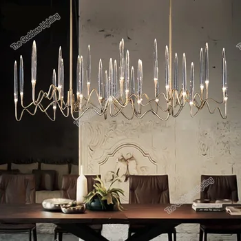 Kristalno Stropna LED Lestenci Sodobnih Luksuznih Sveča Viseče Luči Dekoracijo Za Dom, Kuhinjo, Jedilnico Notranjo Razsvetljavo Svetilka
