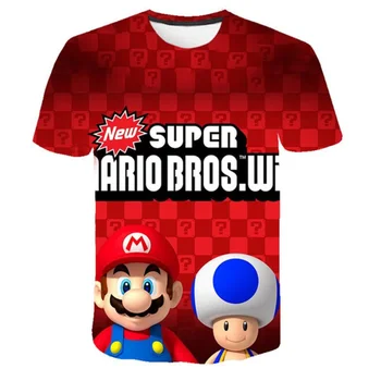 Kul Risanka Super Mario Sonic 3D-Modela T-shirt Otroci Poletje T Shirt Mladi Fantje Dekle Tshirt Priložnostne Vrh Tee Oblačila