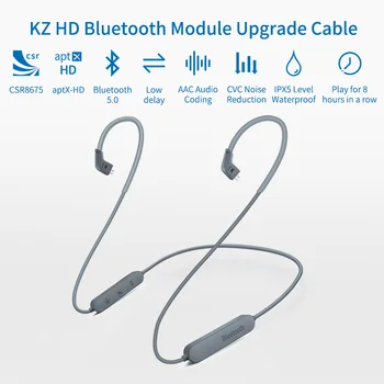 KZ APTX HD CSR8675 Bluetooth 5.0 IPV5 Nepremočljiva Zmanjšanje Hrupa Bluetooth Modul za Nadgradnjo Kabel za ZST/ZS10/ZSN/ES4 (B Pin)