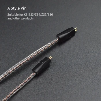 KZ Slušalke Z Micrphone kabel 2PIN pin nadgradnjo kabel, Slušalke žične z mic za ZST ZSN ZS10 pro ZS3 ZS6 AS16 AS12 ZSN Pro