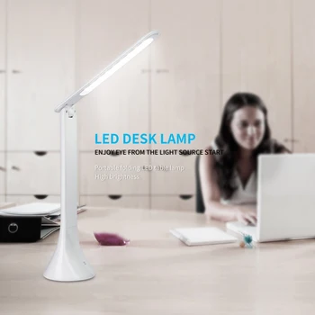 LED Touch Stikalo za namizne Svetilke Zložljivi USB Power Zatemnitev Desk Lučka za Branje Svetlobe Delovni Učenje Razsvetljave Za Študij