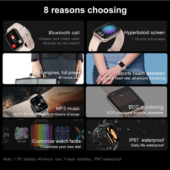 LEMFO DT93 Pametno Gledati 2020 1.78 palčni Heperboloid HD Zaslon, EKG Bluetooth Klic Smartwatch Moških DIY watch face vs IWO W26 W46 DTX