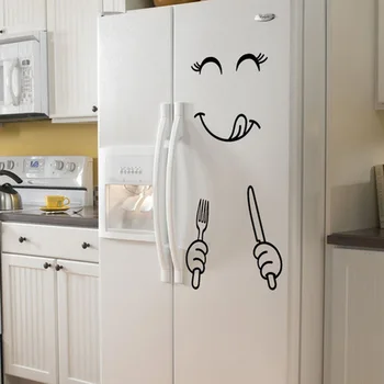 Lepe Umetnosti Smiley Srečni Okusno Obraz hladilnik nalepke PVC DIY prilagojeno stranišče, pralni stroj, pohištvo hladilnik decorat