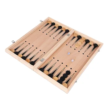 Leseni Šah Novega modela, 3 v 1, Backgammon CheckersTravel Igre Chess Set Odbor Prepih Zabava Božično Darilo