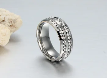 LETAPI 2020 Novo Dve Vrsti Crystal Ring za Ženske Srebrne Barve-barva Nerjavnega Jekla Poroko Eleganten Nakit