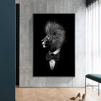 Lev v Obleko Platna Slike Na Steni Umetnosti Plakatov In Fotografij Sodobne Umetnosti Živali Stenske Slike za Domačo Steno Dekor Cuadros