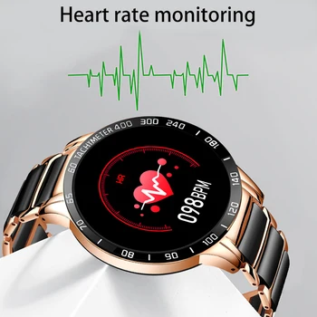LIGE za Ženske Pametno Gledati srčni utrip in krvni tlak spremljanje luksuzni keramični trak fitnes tracker za Android iOS SmartWatch