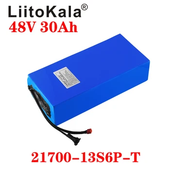 LiitoKala 48V 30Ah 21700 5000mah 13S6P Litij-ionska baterija Skuter Baterija 48v 30ah Električno Kolo Baterije XT60 48V2A polnilnik