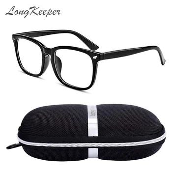 LongKeeper Modra Svetloba Blokiranje Računalnika Očala Z Zadrgo Primeru Črno PC Objektiv Igralna Očala Unisex (Moški/Ženske) UV400 5010