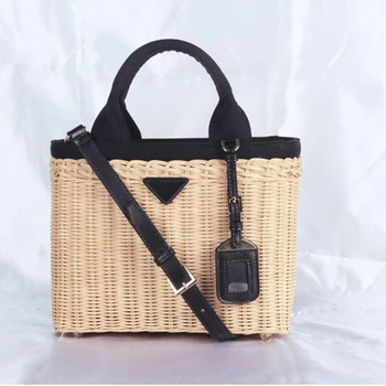 Luksuzni torbice ženske pravega usnja vrečke oblikovalec rattan vezavi Slame torbico za ženske 2019 Original luksuzne modne znamke