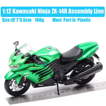 Maisto montažna linija 1:12 lestvici kit nastavite Kawasaki Ninja ZX-14 motorno kolo, model ZZR1400 Diecasts & Igrača Vozil kolo DIY fantje