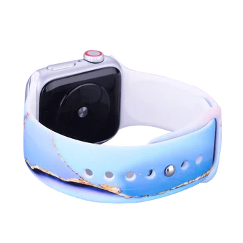 Marmor Slikarstvo Silikonski Trak Za Apple Watch 4 3 2 1 38 mm 40 mm , candy Barve Watch Band za iwatch 5 44 42mm Zapestnica