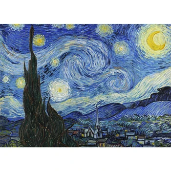 MaxRenard 49*68 cm Jigsaw Uganke 1000 Kosov Van Gogh Zvezdnato Nebo Papirja Montaža Slike Stari Mojster Uganke, Igrače za Odrasle