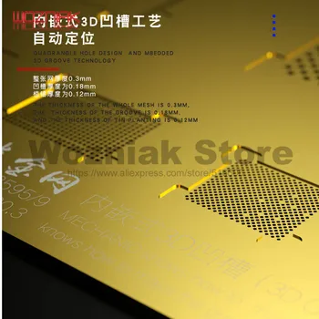 MEHANIK S40 3d Groove BGA Reballing Zlato Matrica CPU NAND Jeklene mreže Za IPhone A8/A9/A10/A11/A12 ČIPU IC Predlogo