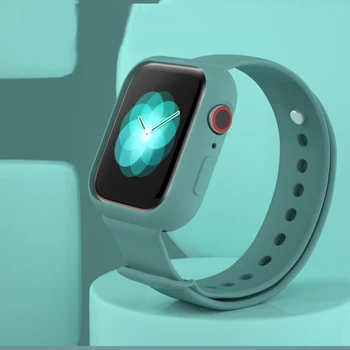 Mehko Silikonsko ohišje za apple gledati serije 5 4 pisane zaščitna torbica za iWatch 40 mm 44 watchband okvir
